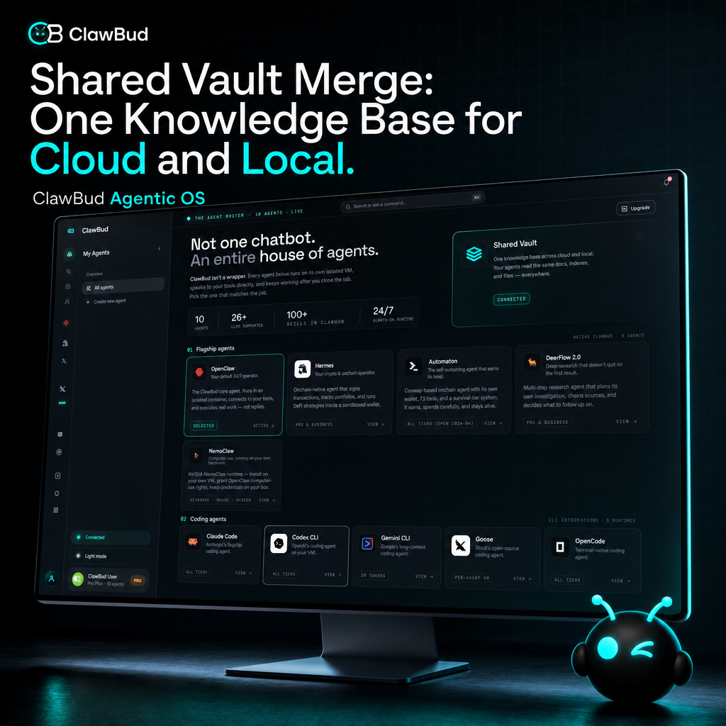 Shared Vault Merge: One Knowledge Base for Cloud and Local Agent Work