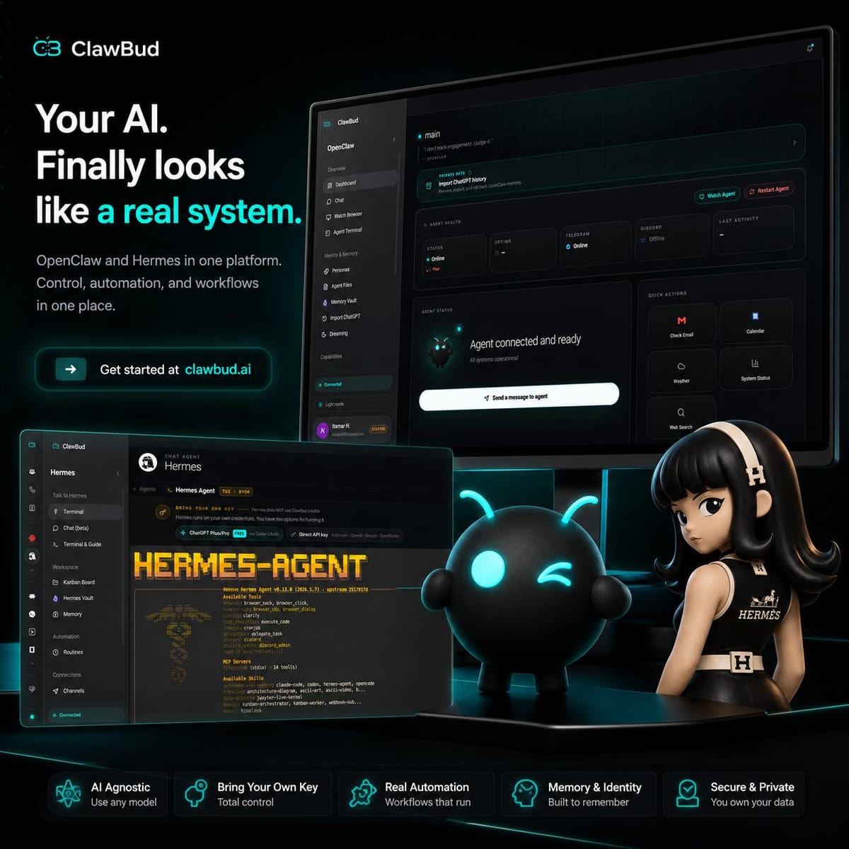 OpenClaw and Hermes in One Agentic OS: Why ClawBud Puts Both Together