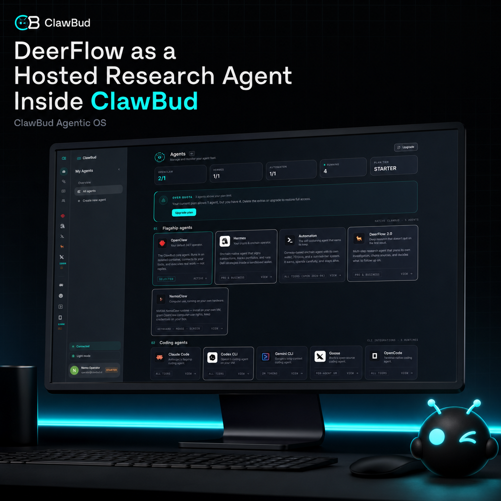 DeerFlow as a Hosted Research Agent Inside ClawBud